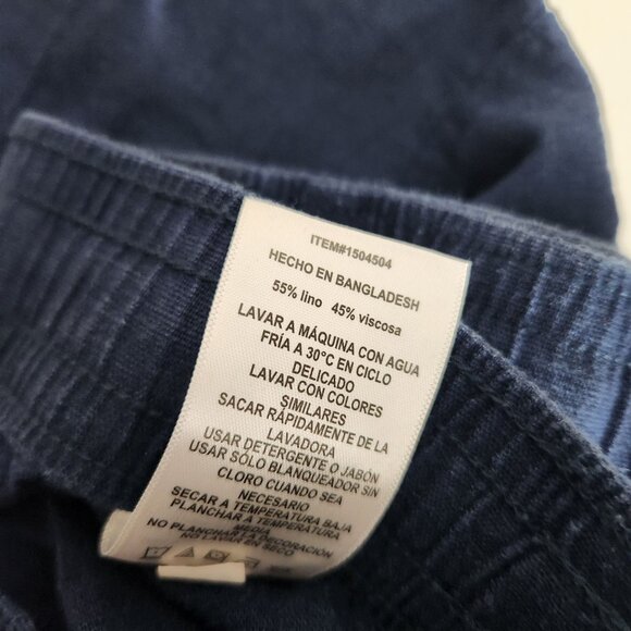 Nautica Shorts Womens Medium Navy Blue Linen-Blend Drawstring - Picture 7 of 13